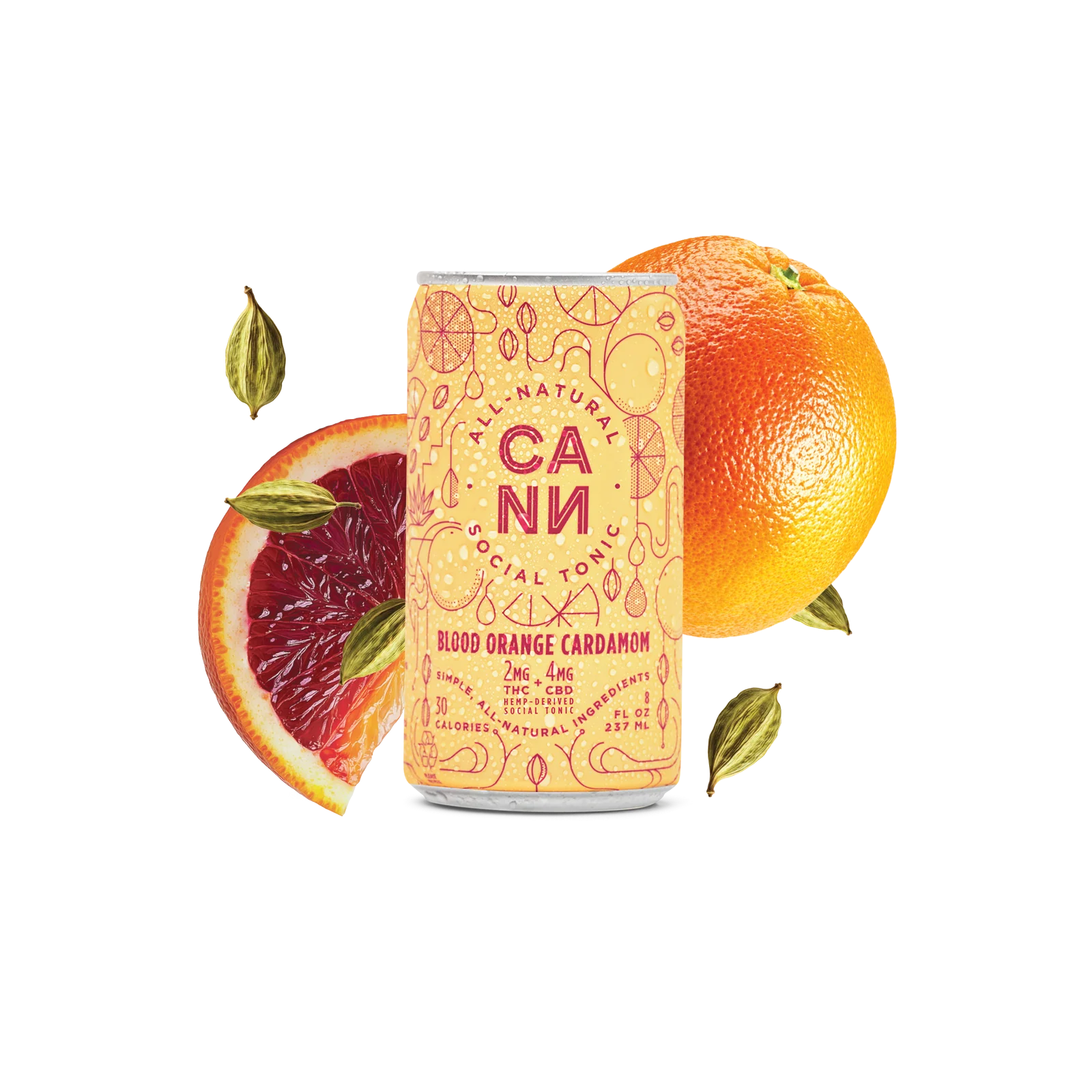 Cann Sparkling Water 8oz 2mg THC + 4mg CBD *On Order / Blood Orange Cardamom *OUT OF STOCK